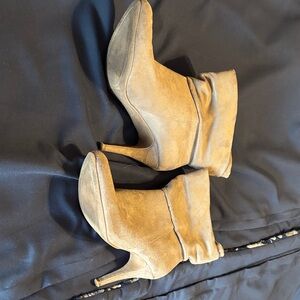 Olsenboye Suede Tan Heeled Boots